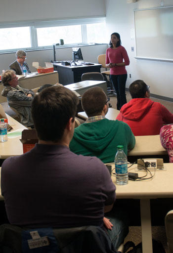 Group listens to lecture at George Mason